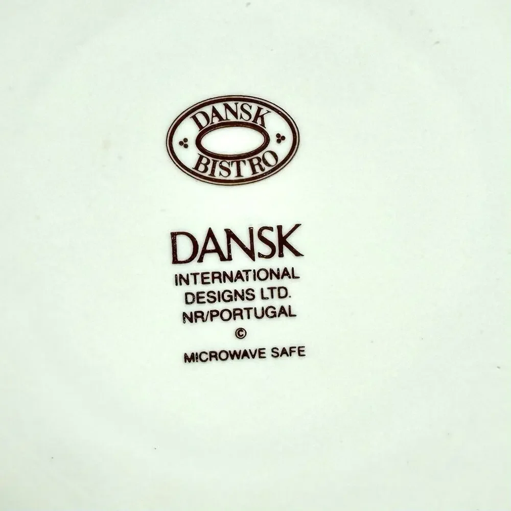 2 Sets of DANSK Bistro White 8oz. Coffee Cup & Saucer Portugal Minimalist (4pc.)